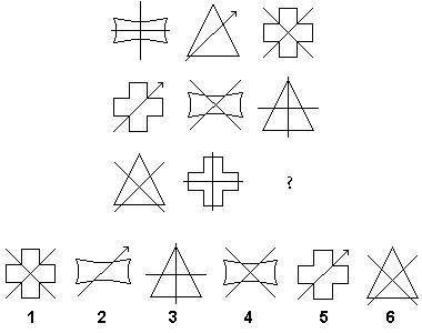 IQ тестВыберите из шести пронумерованных фигур, которые вам нужны