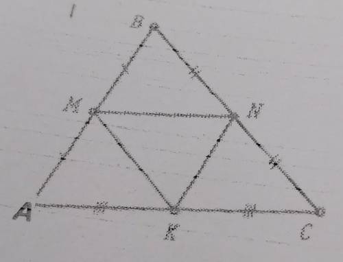 Треугольник мнк, мн=10, мк=9, нк=8. найдите периметр треугольника ABC