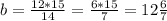 b =\frac{12*15}{14} =\frac{6*15}{7}=12\frac{6}{7}