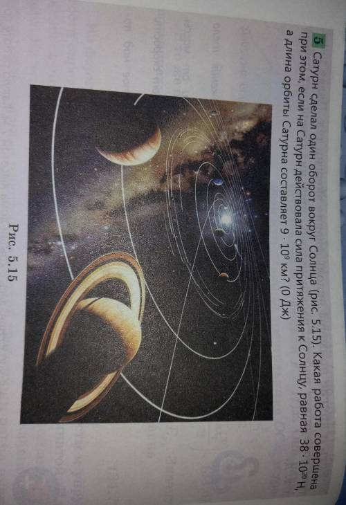 При этом, если на Сатурн действовала сила притяжения к Солнцу, равная 38 - 100 Н. 5 Сатурн сделал од