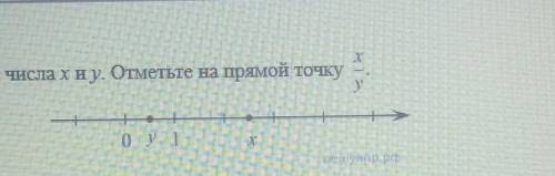 ? На координатной прямой отмечены числа х и у. Отметьте на прямой точкух/у