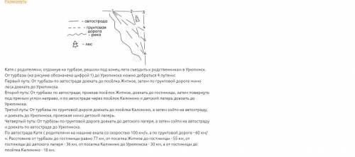 1)Найдите расстояние между посёлком Житное и Урюпинском, если известно, что Катя с родителями ехали 