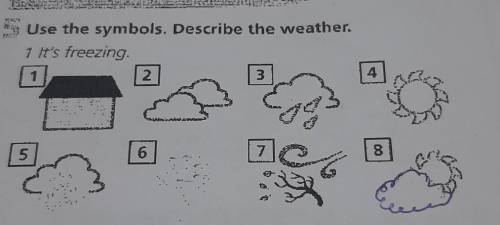 Use the symbols. Describe the weather. 1 It's freezing 1 2 3 4 5 6 7 8 Y