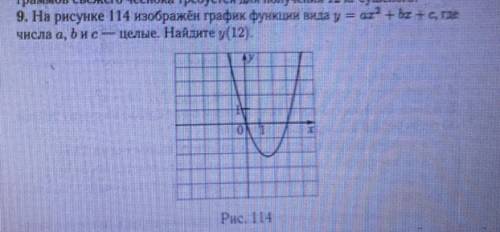 9. На рисунке 114 изображён график функции вида у = а2 + b + c, где числа a, bис — целые. Найдите у(
