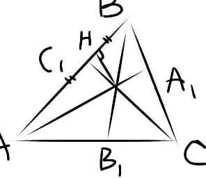 Дано: треугольник ABCAA1 - мед. BCBB1 - мед. ACCC1 - мед. ABдоказать:Saob = 2Sa1ob
