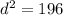 {d}^{2} = 196