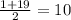 \frac{1+19}{2} =10